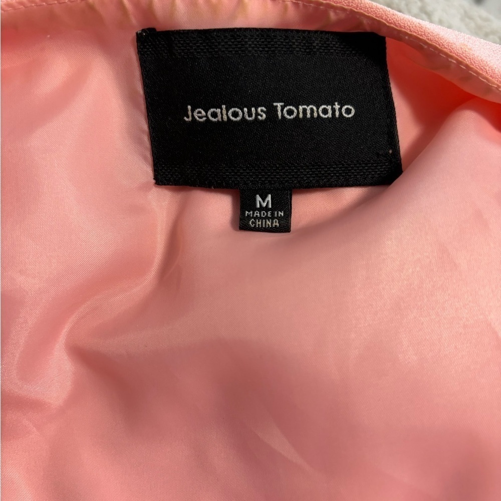 Jealous Tomato Pink Blazer with Modern V-Neckline - Picture 4 of 8